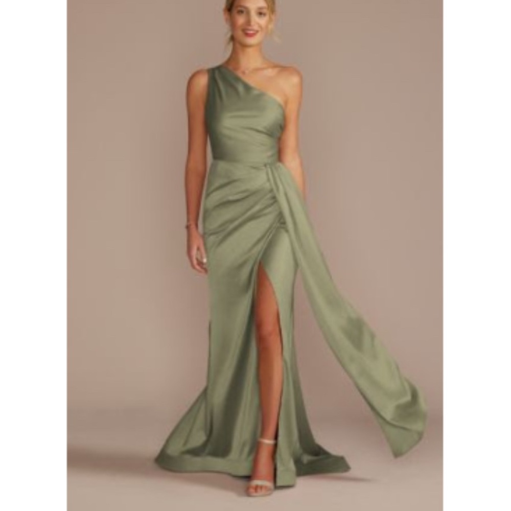 One-shoulder Stretch Satin Dress